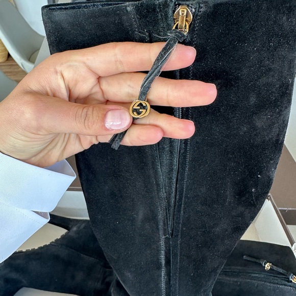 Gucci Black Suede High Boots with Heel - Picture 11 of 13